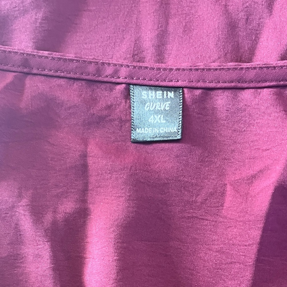 SHEIN Burgundy Midi Dress wrap - Picture 5 of 8